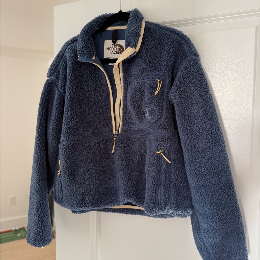 The North Face Jacquard Extreme Pile 1/2 Zip Jacket Blue